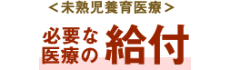 ＜未熟児養育医療＞必要な医療の給付