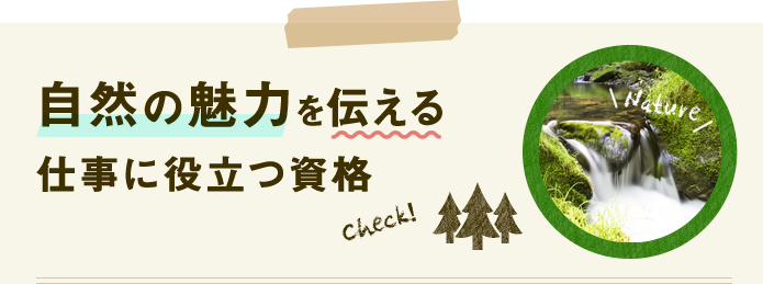 自然の魅力を伝える仕事に役立つ資格