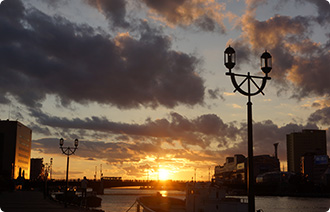 釧路市の夕日の写真