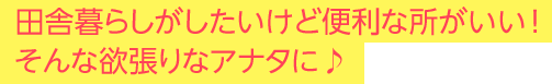 田舎暮らしがしたいけど便利な所がいい！そんな欲張りなアナタに♪