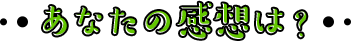 あなたの感想は？