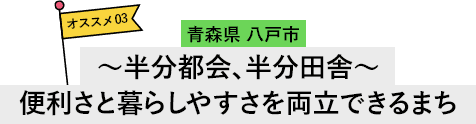 青森県 八戸市 ～半分都会、半分田舎～ 便利さと暮らしやすさを両立できるまち