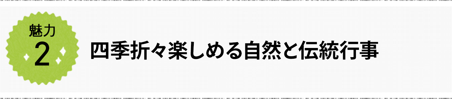 魅力2 四季折々楽しめる自然と伝統行事