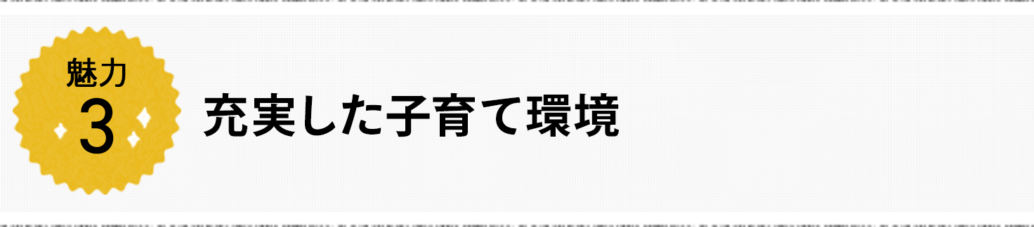 魅力3 充実した子育て環境