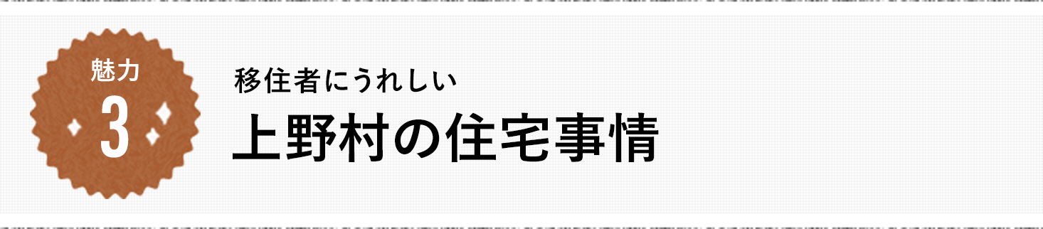 魅力3 移住者にうれしい 上野村の住宅事情