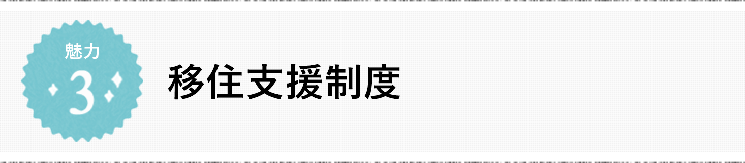 魅力3 移住支援制度