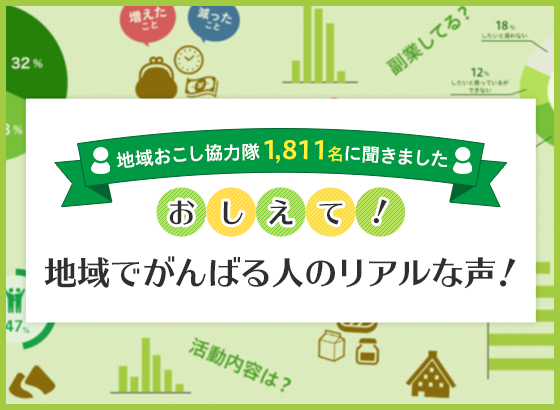 ～地域おこし協力隊1,811名に聞きました～ 地域でがんばる人のリアルな声！