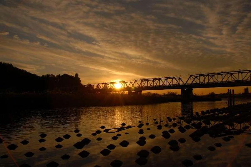 渡良瀬川の夕日