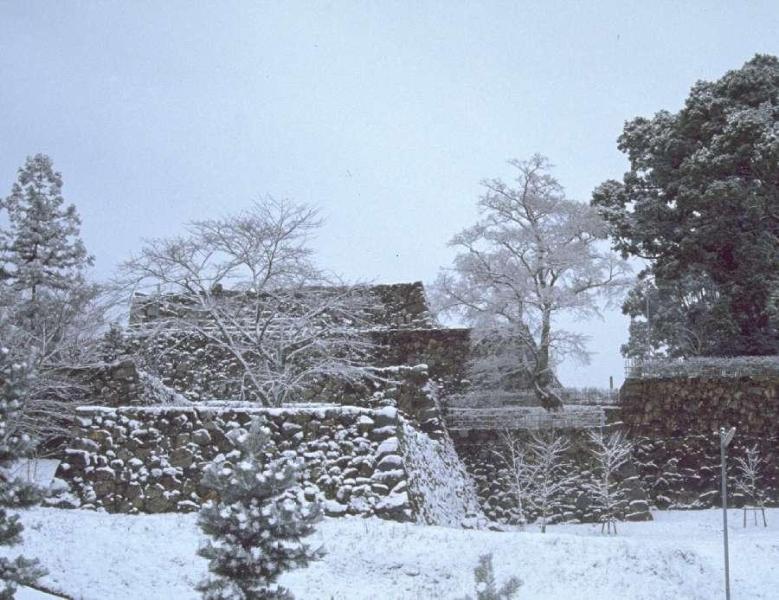 雪の田丸城跡