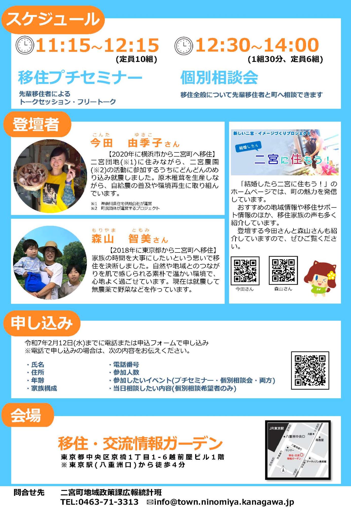 二宮町イベントチラシ裏面