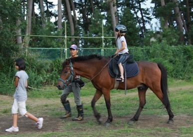 粟島で乗馬体験